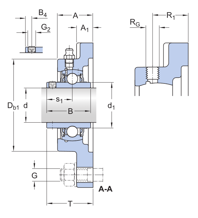UCF 215 Square Flanged Ball Bearing Unit drawing UCF 215 Square Flanged Ball Bearing Unit drawing